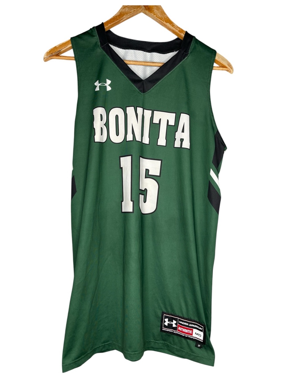 Under Armour Bonita Basketball Jersey Green #15 Men’s Size Medium MD Athletic